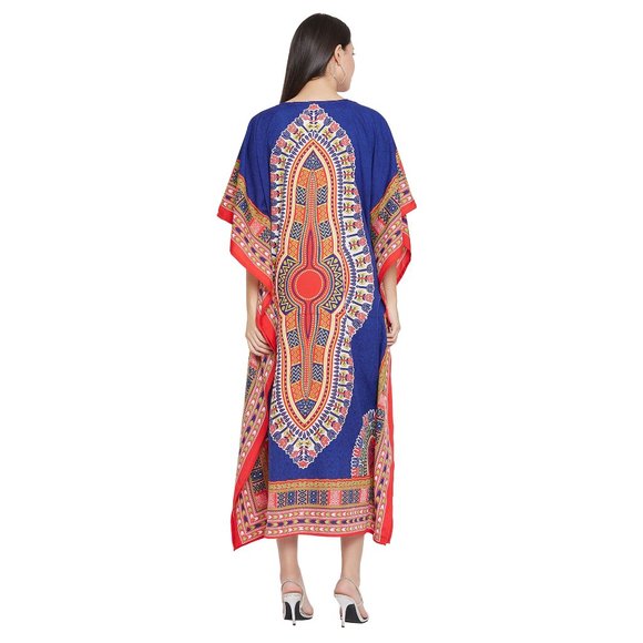 Plus Size Dress Caftan Polyester Dashiki Long Maxi - Picture 9 of 9